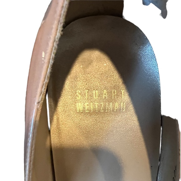 Authentic Stuart Weitzman Platswoon Pump Adobe Aniline Round Toe Nude wPlatform - Picture 2 of 8